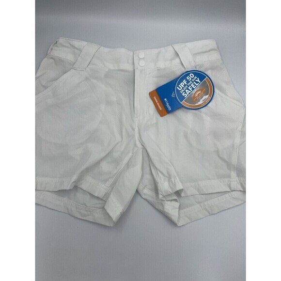 Columbia Pants - NWT Columbia PFG Women's Shorts Size 8 White Omni-Shade Outdoor Hiking Fishing